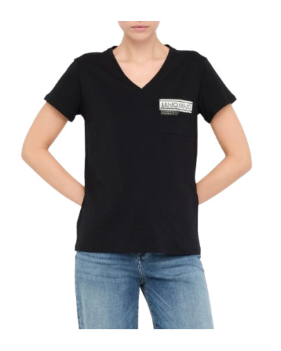 T-shirt donna Liu Jo nero E26LJ21 TF5167 JS923 M9889