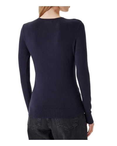 Maglione donna Guess Kiara triangle logo blu scuro E26GU18 W5YR23Z2NQ2 G7V2