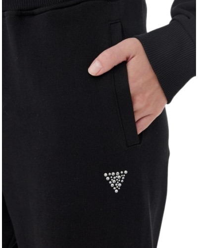 Pantalone donna jogger Guess Primula Rhinestones nero E26GU21 V5YB17KCRP0