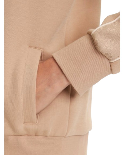 Felpa donna Guess Maryella Full Zip Sweatshirt beige E26GU27 V5YQ00KB3P2 C1C2