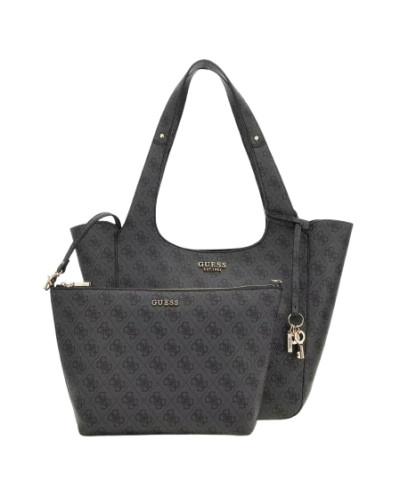 Borsa Guess shopper Calista con pochette coal multilogo B26GU52 SG733422