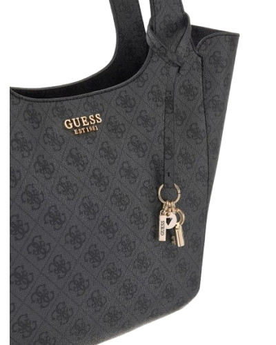 Borsa Guess shopper Calista con pochette coal multilogo B26GU52 SG733422