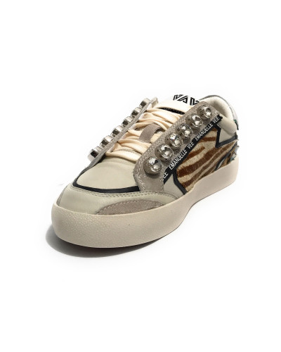 Scarpe donna sneaker Emanuélle Vee Olivia strass P003 combi multi tiger D26EV19 452P-500-14-P003CB\MUTG