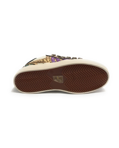 Scarpe donna sneaker Emanuélle Vee Olivia strass P003 combi multi animalier D26EV18 452P-500-14-P003CB\MUA