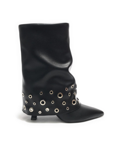 Scarpe donna Gold&gold stivale con gonna in ecopelle nero D26GG22 GV111