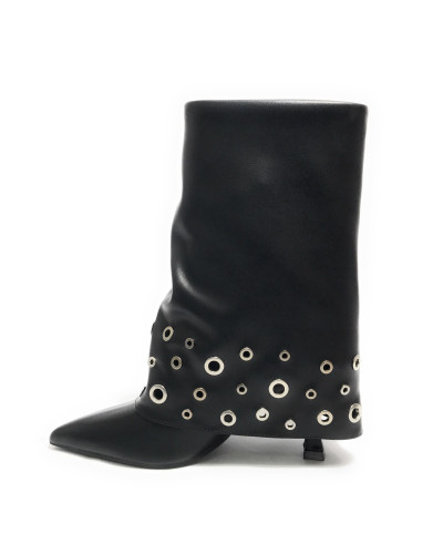 Scarpe donna Gold&gold stivale con gonna in ecopelle nero D26GG22 GV111