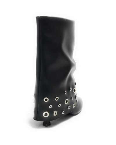 Scarpe donna Gold&gold stivale con gonna in ecopelle nero D26GG22 GV111