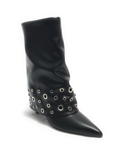 Scarpe donna Gold&gold stivale con gonna in ecopelle nero D26GG22 GV111