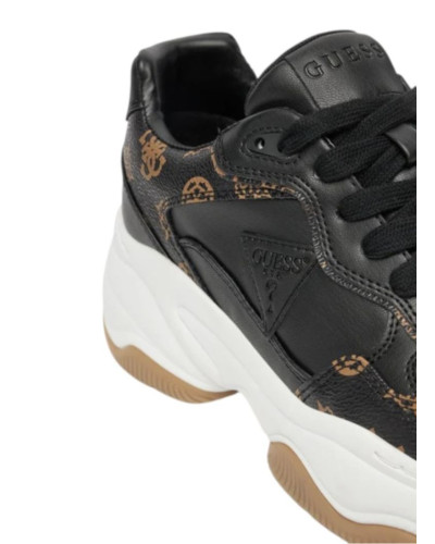 Scarpe donna Guess sneaker zeppa Hapyy embossed black/brown D26GU24 FLTHPYFAL12