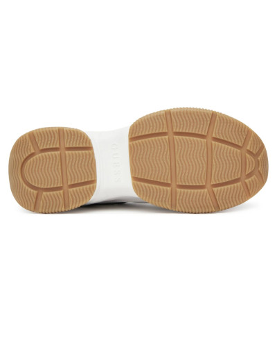 Scarpe donna Guess sneaker zeppa Hapyy embossed white/ brown D26GU26 FLTHPYFAL12