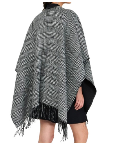 Poncho donna Liu Jo principe di galles nero/bianco C26LJ64 2F5036 T0300