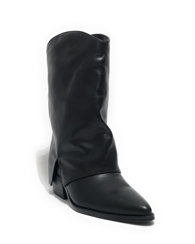 Scarpe donna Gold&gold stivale con gonna in ecopelle nero D26GG32 FD03