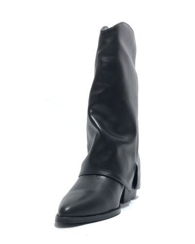 Scarpe donna Gold&gold stivale con gonna in ecopelle nero D26GG32 FD03