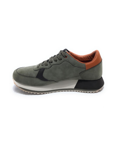 Scarpe U.S. Polo sneaker running Cleef006M in ecopelle scamosciata/tessuto verde U26UP15