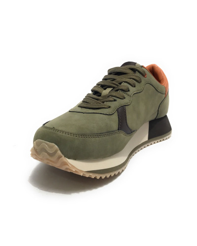 Scarpe U.S. Polo sneaker running Cleef006M in ecopelle scamosciata/tessuto verde U26UP15