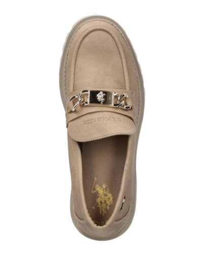 Scarpe US Polo mocassino con zeppa Alicya007 beige D26UP07