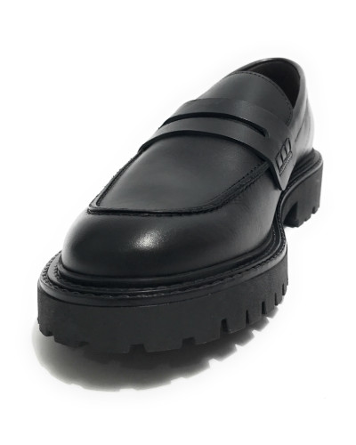 Scarpe uomo Ambitious mocassino fondo alto in pelle nero U26AM08 13737-6583AM
