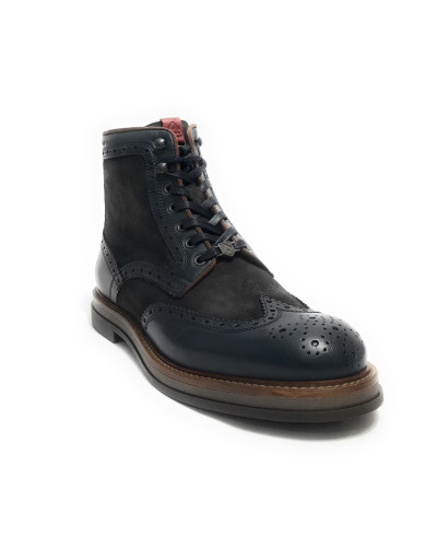 Scarpe uomo Ambitious polacchino stringato in pelle navy combi U26AM10 12432-6553AM