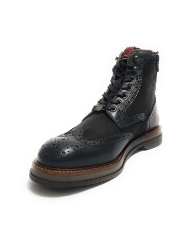 Scarpe uomo Ambitious polacchino stringato in pelle navy combi U26AM10 12432-6553AM