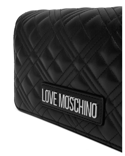 Borsa donna Love Moschino a spalla/ tracolla trapuntata nero/silver B26MO121 JC4079