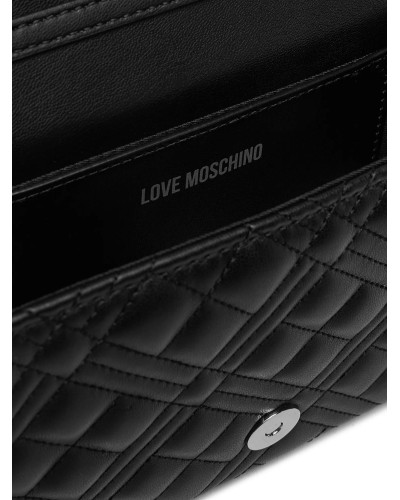 Borsa donna Love Moschino a spalla/ tracolla trapuntata nero/silver B26MO121 JC4079