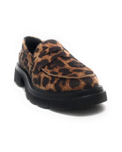 Scarpe donna mocassino Gold&gold leopard  D26GG30 GR611