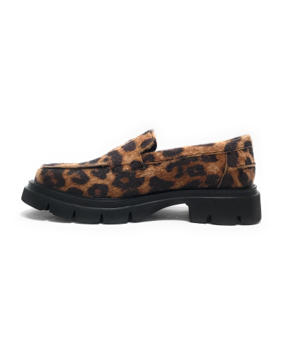 Scarpe donna mocassino Gold&gold leopard  D26GG30 GR611
