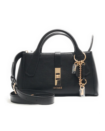Borsa donna Guess a mano/ tracolla Brooke high society satchel black BS26GU08 BG989706