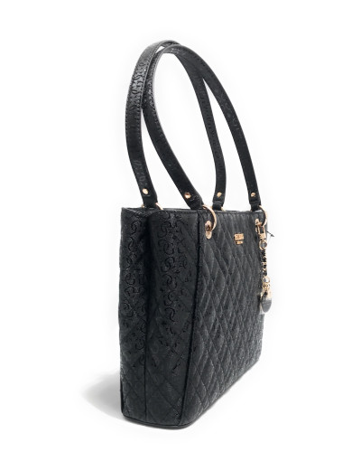 Borsa donna a spalla Guess Isemay Noel tote black BS26GU12 GG962825