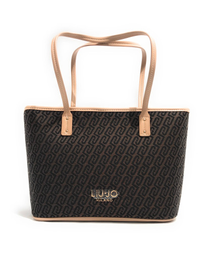 Borsa donna Liu-jo Evrim Tote S jacquard testa di moro BS26LJ09 AA6071 T378A