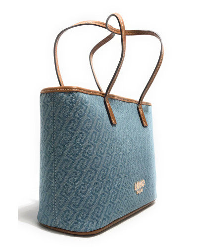 Borsa donna Liu-jo Evrim Tote S jacquard dusty blue BS26LJ08 AA6071 T379A
