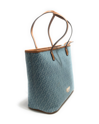 Borsa donna Liu-jo Evrim Tote M jacquard dusty blue BS26LJ19 AA6070 T379A