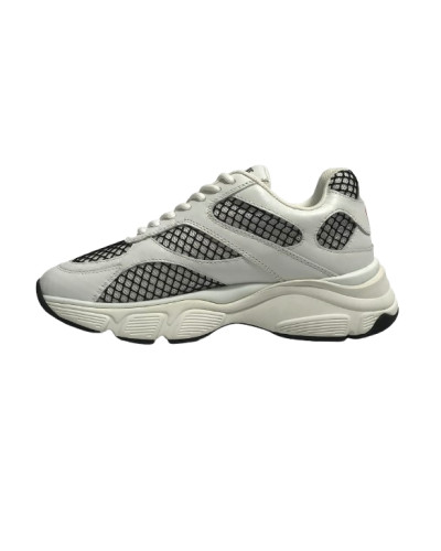 Scarpe Love Moschino sneaker Stardust 60 in pelle bianco/ nero DS26MO04 JA15446G1OIQ610A