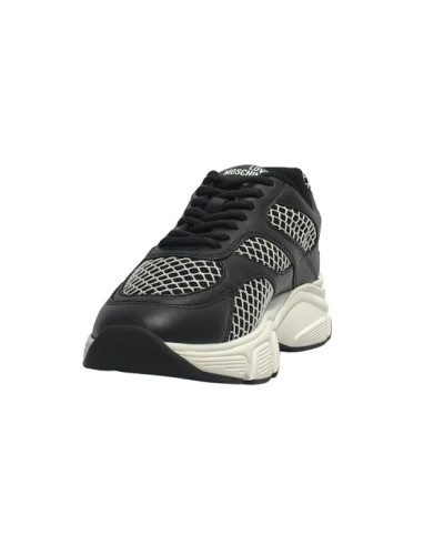 Scarpe Love Moschino sneaker Stardust 60 in pelle nero/ bianco DS26MO05 JA15446G1OIQ600A