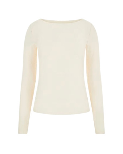 Top donna Guess maniche lunghe con logo all over bianco ES26GU14 W6RP46KA660 G106
