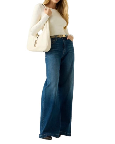 Top donna Guess maniche lunghe con logo all over bianco ES26GU14 W6RP46KA660 G106
