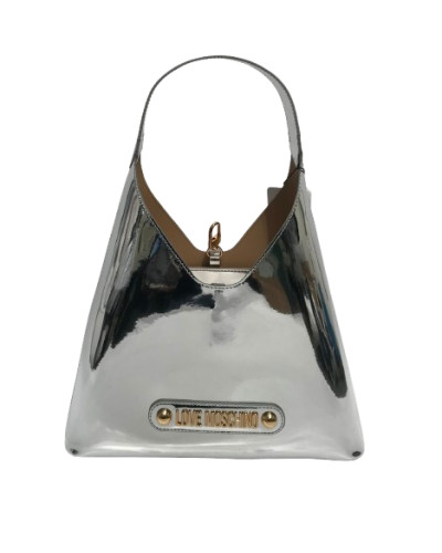 Borsa donna Love Moschino shopper a spalla in ecopelle mirror argento BS26MO08 JC4134PP1OLP0902