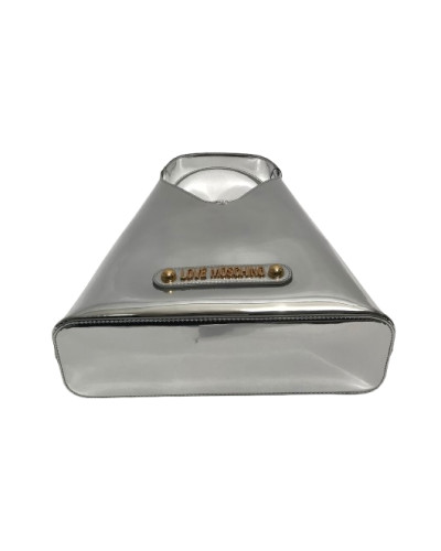 Borsa donna Love Moschino shopper a spalla in ecopelle mirror argento BS26MO08 JC4134PP1OLP0902