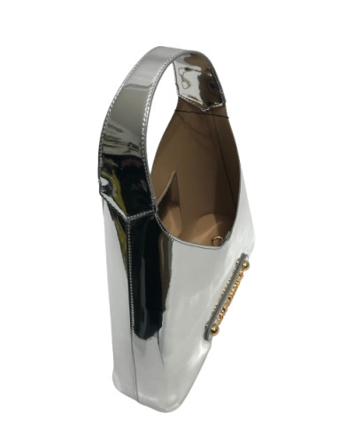 Borsa donna Love Moschino shopper a spalla in ecopelle mirror argento BS26MO08 JC4134PP1OLP0902