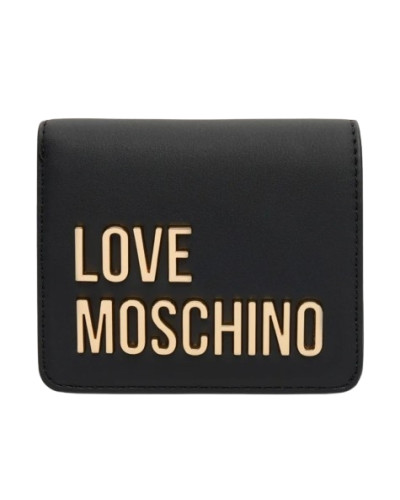 Portafoglio donna Love Moschino a libretto in ecopelle nero/oro AS26MO06 JC5612PP1OKD0000