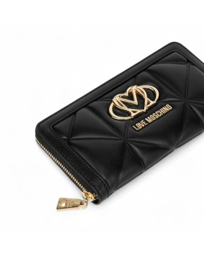 Portafoglio donna Love Moschino zip around trapuntata nero AS26MO10 JC5644PP1OLC0000