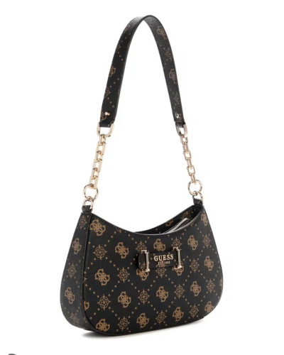 Borsa Guess Carrie top zip shoulder bag espresso logo BS26GU83 SG783308