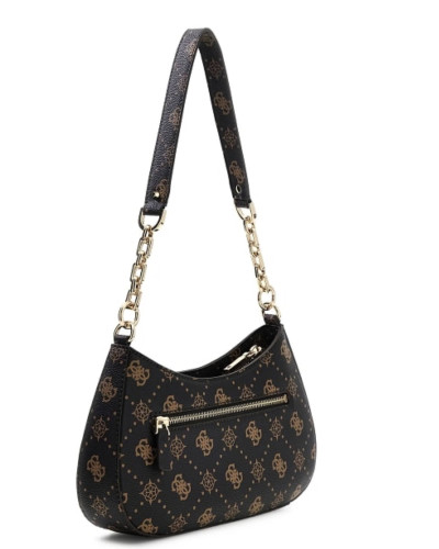 Borsa Guess Carrie top zip shoulder bag espresso logo BS26GU83 SG783308