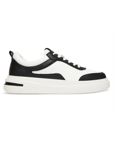 Scarpe uomo Guess sneaker Elbano logo in pelle ed ecopelle white/black US26GU04 FMFONAELL12