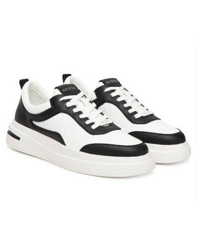Scarpe uomo Guess sneaker Elbano logo in pelle ed ecopelle white/black US26GU04 FMFONAELL12