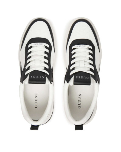 Scarpe uomo Guess sneaker Elbano logo in pelle ed ecopelle white/black US26GU04 FMFONAELL12