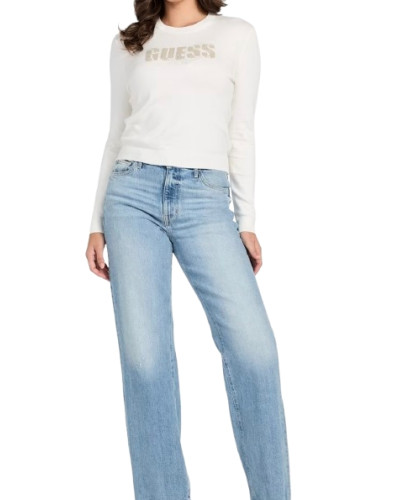 Maglione donna Guess monogramma Eco Norah logo white ES26GU31 W6RR76Z2NQ2