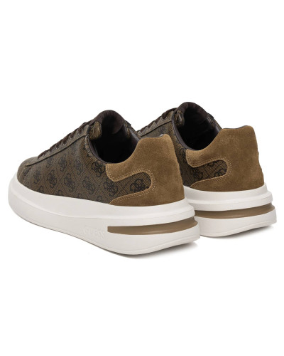 Scarpe uomo Guess sneaker Elba 4G logo in pelle ed ecopelle brown US26GU10 FMPELAFAL12