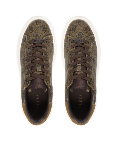 Scarpe uomo Guess sneaker Elba 4G logo in pelle ed ecopelle brown US26GU10 FMPELAFAL12