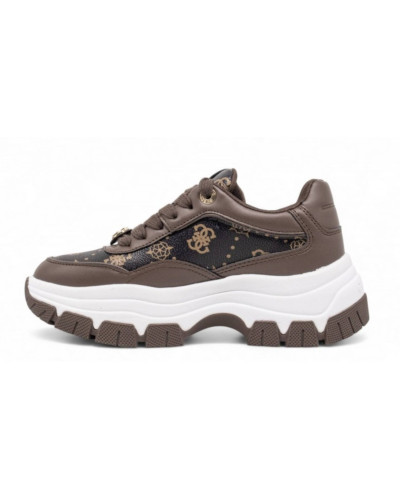 Scarpe donna Guess sneaker Berrett 4G logo peony brown DS26GU01 FLFBRTPEL12
